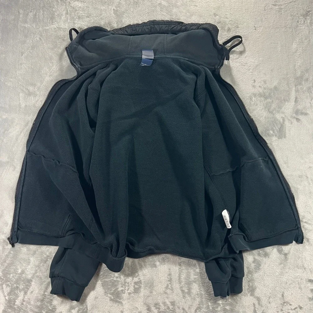 NIKE Full‎ Zip Hoodie Mens Large Black Oversized Swoosh 804714-010 Casual